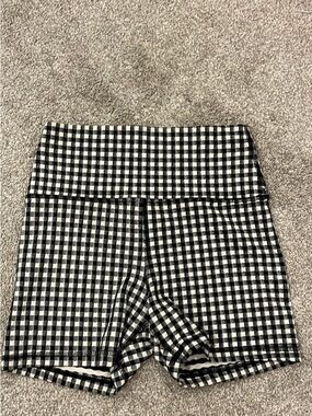 aerie Black & White Gingham Bike Shorts